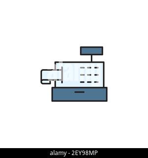 cash register line icon outline vector sign linear style pictogram isolated on white symbo Stock Vector