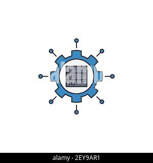 central server icon vector filled flat sign solid pictogram isolated on white symbol logo Stock Vector