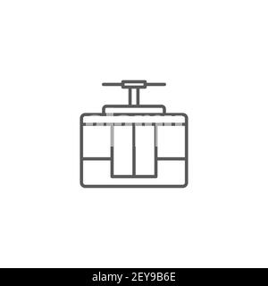 cable car outline icon linear style sign for mobile concept and web design funicular simple line Stock Vector