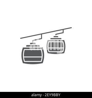 cable car outline icon linear style sign for mobile concept and web design funicular simple line Stock Vector
