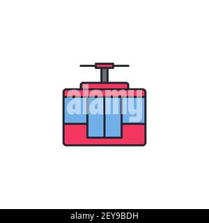 cable car outline icon linear style sign for mobile concept and web design funicular simple line Stock Vector