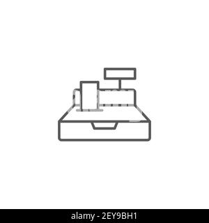 cash register line icon outline vector sign linear style pictogram isolated on white symbo Stock Vector