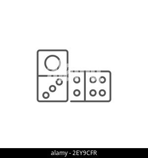 domino dice line icon linear style sign for mobile concept and web designdominoes game outline Stock Vector