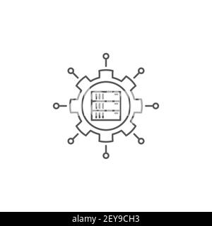 central server icon vector filled flat sign solid pictogram isolated on white symbol logo Stock Vector