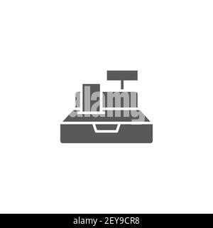 cash register line icon outline vector sign linear style pictogram isolated on white symbo Stock Vector