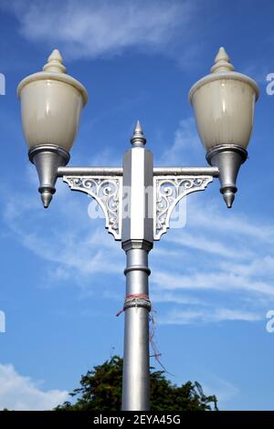 bangkok thailand street lamp in the sky palaces temple abstract sunny ...