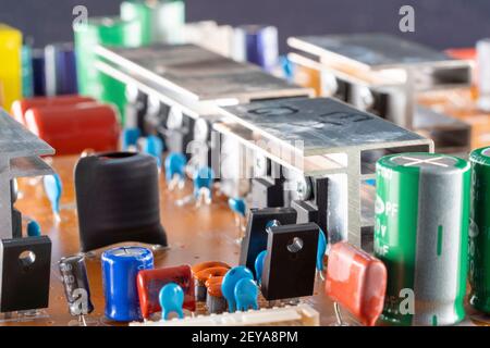 Circuit board power supply with mosfet transistor Stock Photo