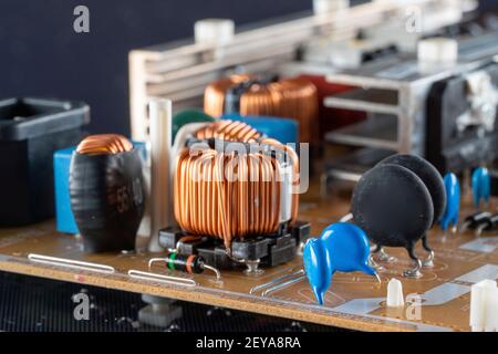 Circuit board power supply with mosfet transistor Stock Photo