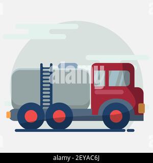 oil truck vector illustration in flat style Stock Vector