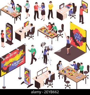 Outdoor advertising icons set, isometric style Stock Vector Image & Art ...