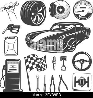 Various Car Parts and Accessories Stock Illustration - Illustration of  isolated, mechanic: 52875052