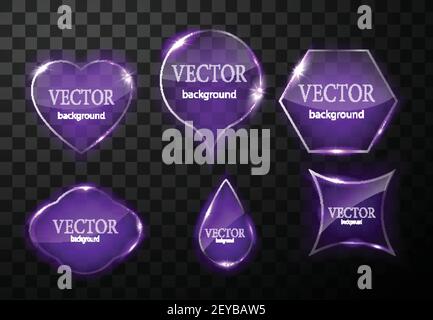 Glass vector button plane. Easy editable background Stock Vector