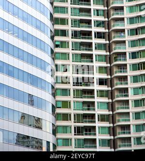 bangkok in office district palaces skyscraper reflex Stock Photo - Alamy