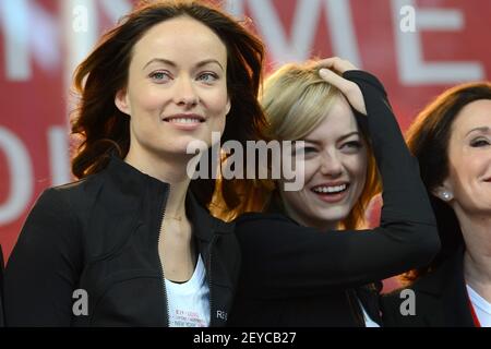 New York, USA. 4th May 2013. Actresses OLIVIA WILDE and EMMA STONE