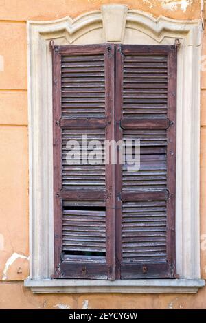 Italy abstract   mornago varese    wood venetian   in the orange Stock Photo
