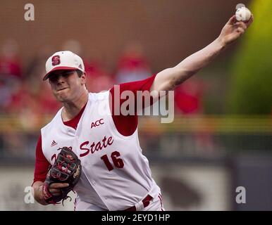 North Carolina State pitcher Carlos Rodon (16) delivers a pitch to