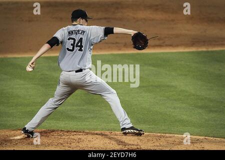 South Carolina's Jordan Montgomery pitches in the first inning of their  Southeastern Conference Tournament baseball game against Vanderbilt at the  Hoover Met in Hoover, Ala., Thursday, May 23, 2013. (AP Photo/Dave Martin