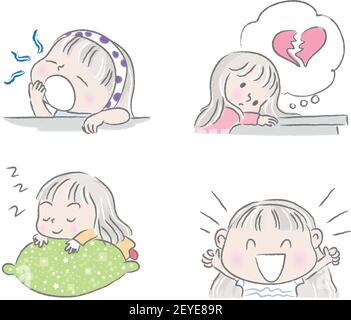 Vector cartoon boy and girl lover emoji set Stock Photo - Alamy