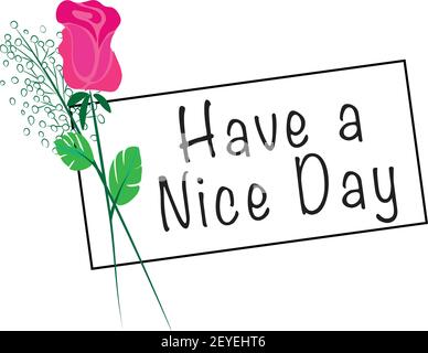 vector rose flowers with greeting card: have a nice day Stock Vector