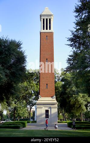 19 June 2013. University of Alabama, Tuscaloosa, Alabama. Denny Chimes, an enduring symbol of Alabamaâ€™s first university. Erected in 1929 to honor President George H. Denny, under whose leadership The University of Alabama gained national prominence. (Photo by Charlie Varley/Sipa USA)