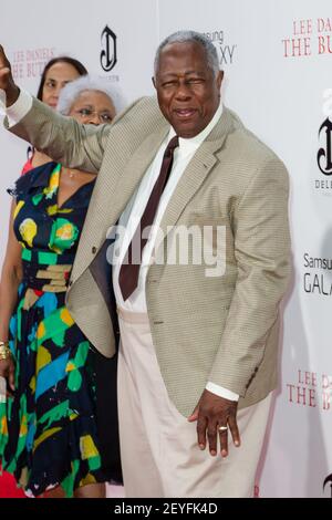 Hank Aaron and wife Billye Aaron attend the premiere of Lee Daniels' The  Butler at The Ziegfeld in New York City on August 5, 2013. Photo Credit:  Henry McGee/MediaPunch Stock Photo - Alamy