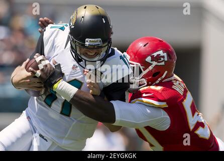 Jacksonville, FL, USA. 7th Oct, 2012. Jacksonville Jaguars quarterback Blaine  Gabbert (11) during the Jags 41-3 loss to the Chicago Bears at EverBank  Field on Oct. 7, 2012 in Jacksonville, Florida. ZUMA