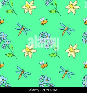 seamless vector pattern sketch style Stock Vector