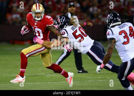 San Francisco 49ers Kyle Williams (10) runs against Buffalo Bills Kelvin  Sheppard (65) in the first half at Candlestick Park in San Francisco on  October 7, 2012. UPI/Terry Schmitt Stock Photo - Alamy