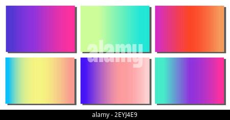 Gradient modern abstract set of background in bright neon colors in a trendy minimal style. Vector illustration - suitable for the design of social me Stock Vector