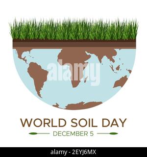 World Soil day and Earth day - vector flat illustration of an environmental concept to save the world. Concept vision about caring for the earth and s Stock Vector