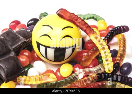 Happy Jelly and Chocolate Stock Photo