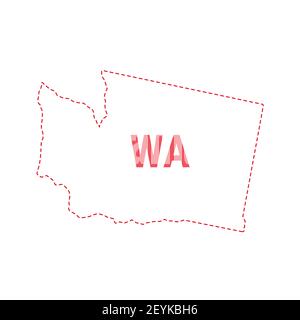A dot map of Washington state isolated on a white background Stock ...