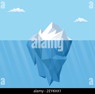 Big iceberg floating on water Stock Vector