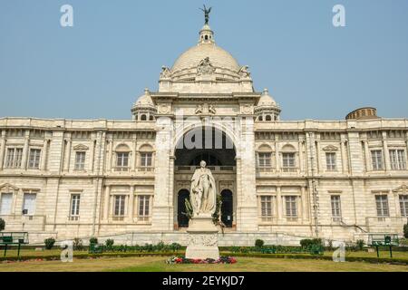 Kolkata, India - February 2021: The Victoria Memorial is a building in Kolkata, dedicated to the memory of Queen Victoria on February 6, 2021 in India Stock Photo