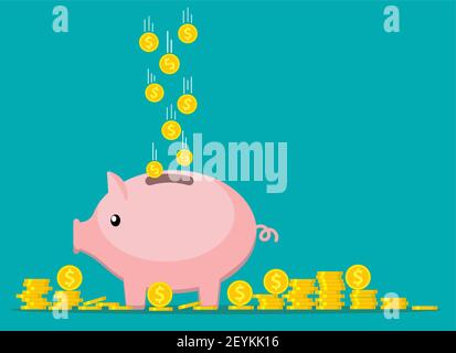 Pink coin box. Stock Vector