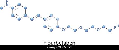 Florbetaben is a diagnostic radiotracer in the brain Stock Vector