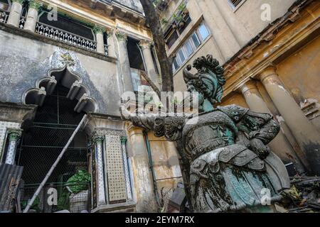 Kolkata, India - February 2021: Remains of a classical statue on a street in Kolkata on February 4, 2021 in West Bengal, India. Stock Photo