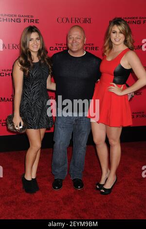 Michael Chiklis, daughters at The Hunger Games Premiere at the Nokia