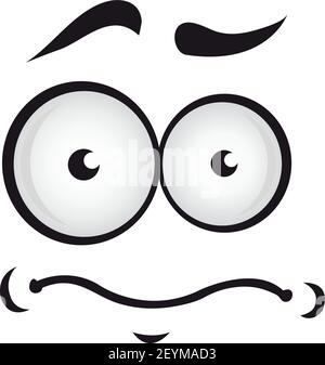 Frustrated emoji isolated cartoon face. Vector upset emoticon, troubled expression of smiley Stock Vector