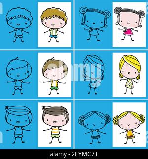 set boys cartoon Stock Vector Image & Art - Alamy