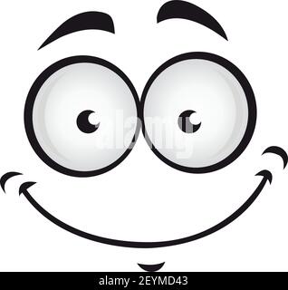 Happy kind emoji isolated comic smile. Vector smiling emoticon, good mood symbol Stock Vector