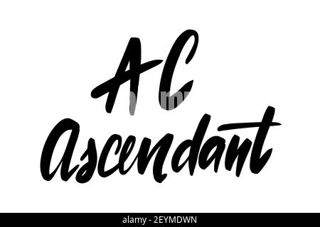 Ascendant. Black ink handwriting. Astrology natal birth chart symbol.  Stock Vector