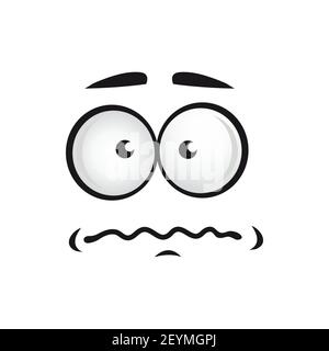 Nervous emoji with panic expression isolated symbol. Vector stress emotion on smiley face Stock Vector