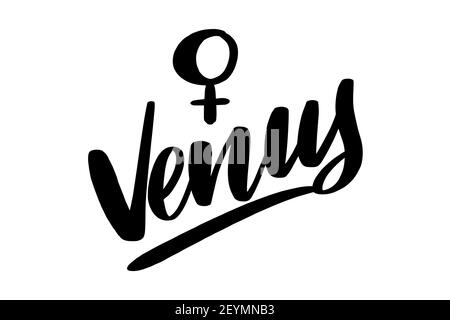 Venus astrological and zodiac symbol. Vector sign of planet domicile Stock Vector