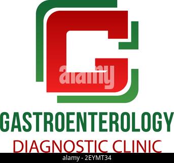 Gastroenterology diagnostic clinic vector icon isolated on a white background. Concept of human stomach disease and healthy. Vector sign for gastroent Stock Vector
