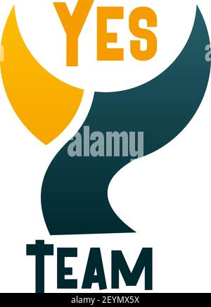 Yes team vector icon isolated on a white background. Concept of successful partnership and coworking, people working together. Concept for teamwork, t Stock Vector