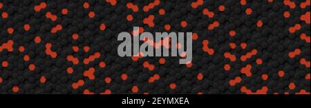 Abstract hexagons black on a red background - illustration Stock Photo