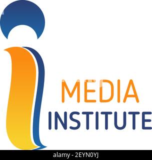 Media Institute vector icon isolated on a white background. Concept of learning and education, online course or training. Creative badge for education Stock Vector