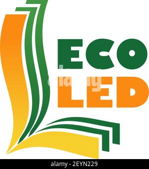 Eco led vector icon isolated on a white background. Concept of save energy and save planet, modern technologies. Concept of electricity, light bulb, s Stock Vector
