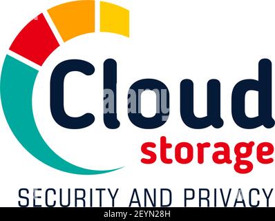 Cloud storage security and privacy vector icon isolated on a white background. Web cloud technology concept, data protection. Concept of system privac Stock Vector